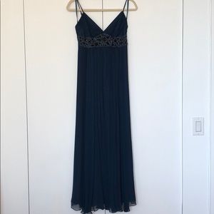 BCBG Max Azria blue beaded gown